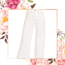 Load image into Gallery viewer, High Rise Wide Leg Cropped White Denim