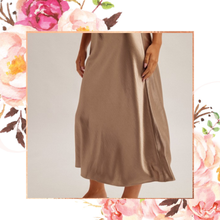 Load image into Gallery viewer, Deep Champagne Satin Midi Skirt