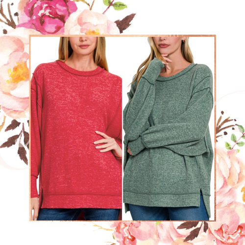 Holiday Brushed Hacci Pullover