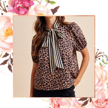 Load image into Gallery viewer, Put a Striped Bow On Top Blouse
