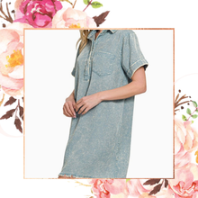 Load image into Gallery viewer, Tencel Mineral Washed Collared Shirt Dress