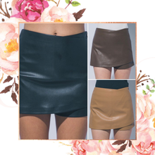 Load image into Gallery viewer, Vegan Leather Wrap Skort
