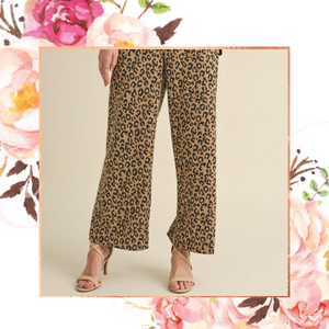 Leopard Print Wide Leg Trousers