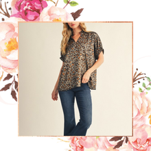 Load image into Gallery viewer, Shimmer Me Wild Drop Shoulder Blouse