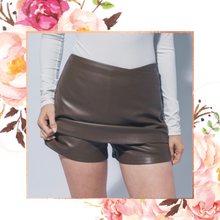 Load image into Gallery viewer, Vegan Leather Wrap Skort