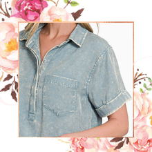 Load image into Gallery viewer, Tencel Mineral Washed Collared Shirt Dress