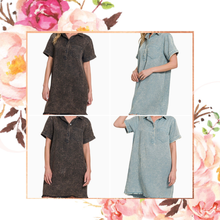 Load image into Gallery viewer, Tencel Mineral Washed Collared Shirt Dress