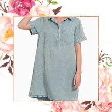 Load image into Gallery viewer, Tencel Mineral Washed Collared Shirt Dress