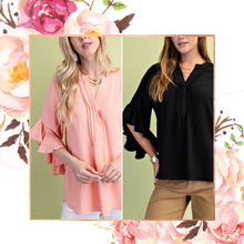 Load image into Gallery viewer, Ruffled Bell Sleeve Blouse