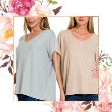 Load image into Gallery viewer, Melange Hacci V-Neck Top
