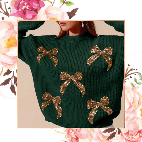 Hunter Sequin Bow Sweater