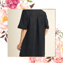 Load image into Gallery viewer, Scalloped Suede Button Down Dress
