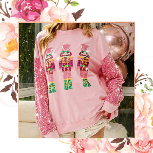 Sequin Nutcracker Pullover