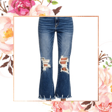 Load image into Gallery viewer, Distressed Knee &amp; Hem Jeans