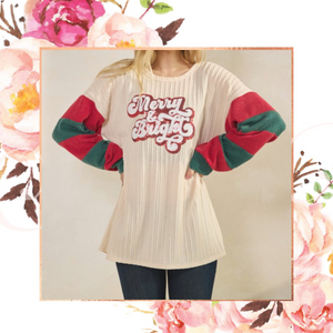 Merry & Bright Sequin Colorblock Pullover