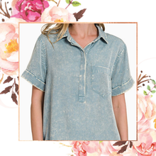 Load image into Gallery viewer, Tencel Mineral Washed Collared Shirt Dress
