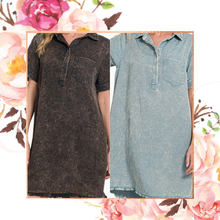 Load image into Gallery viewer, Tencel Mineral Washed Collared Shirt Dress