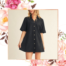 Load image into Gallery viewer, Scalloped Suede Button Down Dress