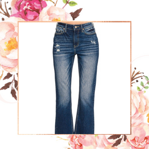 Straight Raw Hem Jeans