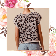 Load image into Gallery viewer, Leopard Button Down Sweater Vest