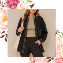 Load image into Gallery viewer, Waffle Knit Button Down Shacket