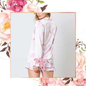Pop the Bubbly Satin PJ Set