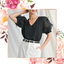 Load image into Gallery viewer, Little Black Bow Blouse