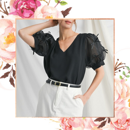 Little Black Bow Blouse