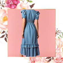 Load image into Gallery viewer, Polka Dot Denim Button Down Dress