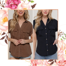 Load image into Gallery viewer, Button Down Tencel Top
