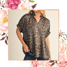 Load image into Gallery viewer, Shimmer Me Wild Drop Shoulder Blouse