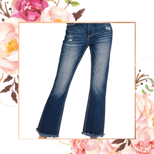 Straight Raw Hem Jeans