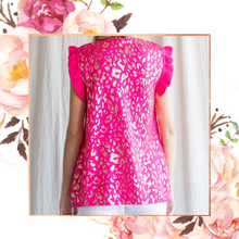 Load image into Gallery viewer, Hot Pink Metallic Leopard Knit Top