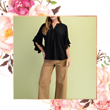 Load image into Gallery viewer, Ruffled Bell Sleeve Blouse