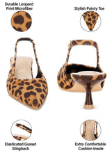 Load image into Gallery viewer, Leopard Slingback Kitten Heels
