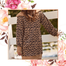 Load image into Gallery viewer, Leopard Jacquard Zippered Collar Dress