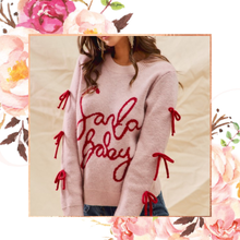Load image into Gallery viewer, Santa Baby Bow Sleeve Sweater