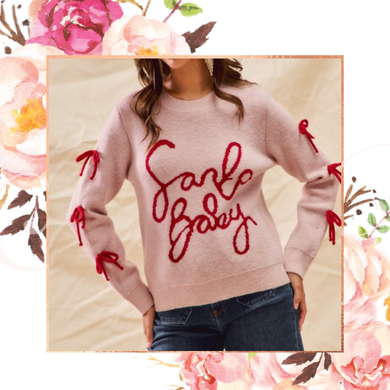 Santa Baby Bow Sleeve Sweater