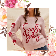 Load image into Gallery viewer, Santa Baby Bow Sleeve Sweater
