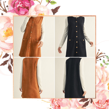 Load image into Gallery viewer, Button Down Suede Shift Dress
