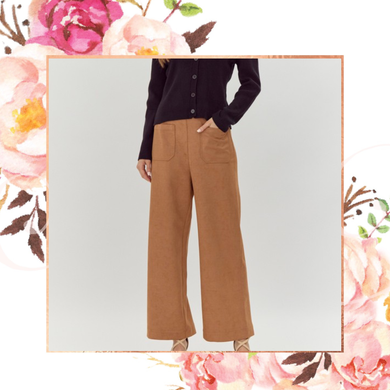 Wide Leg Suede Pants