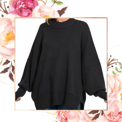 Side Slit Oversized Sweater