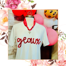 Load image into Gallery viewer, Classic Signature Tinsel Script Tee - geaux