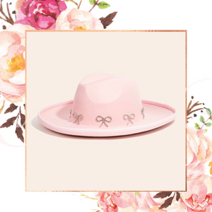 Rhinestone Bow Panama Hat