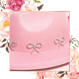 Rhinestone Bow Panama Hat