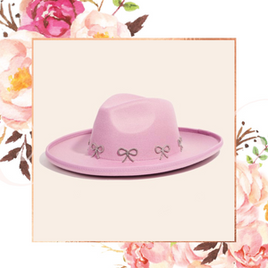 Rhinestone Bow Panama Hat