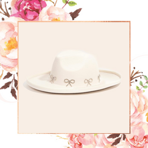 Rhinestone Bow Panama Hat