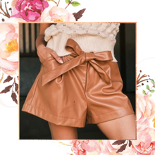 Load image into Gallery viewer, Mocha Leather Chic Shorts