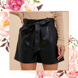 Black Leather Chic Shorts