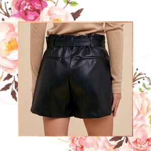Black Leather Chic Shorts